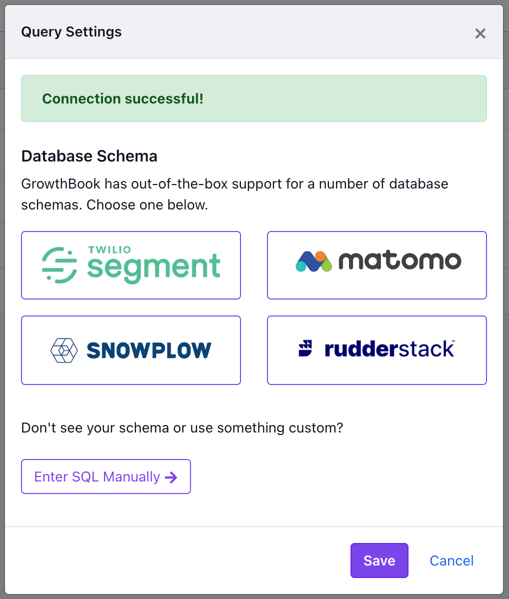 Successful connection to Matomo db