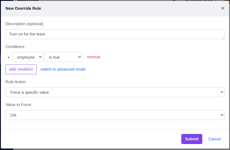 GrowthBook Targeting Rule